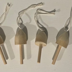 Buoy Ornaments - Unfinished DIY. 4 x Nautical Ocean Buoys, Craft, Gift, 3 Inches