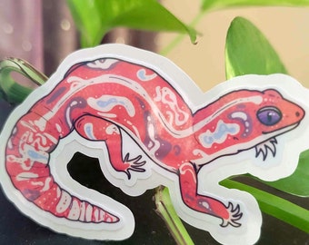 Pegatina de vinilo Groovy Gecko / Pegatina holográfica de reptil