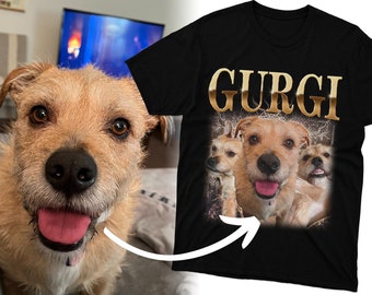 Custom Hip Hop Vintage Theme Pet Portrait Shirt - Perfect Gift for Boyfriend, Husband, or Brother! - FAST TURNAROUND GIFT!