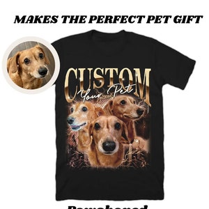 Custom Vintage Hip Hop Vintage Pet Tee - Personalized with Your Own Dog or Cat Portrait - Makes the perfect PET GIFT