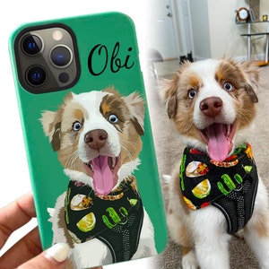 Personalized Pet Portrait iPhone Case MAG SAFE - Custom Dog Cat Art Commission for Tough Cases - Unique Pet Memorial or Gift! CUSTOM Drawing