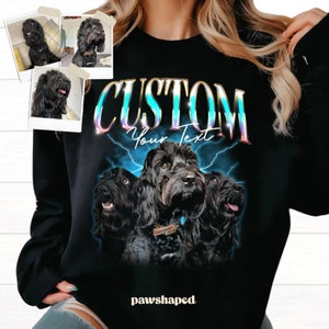 Turn Your Pet into a Hip Hop Star: Custom Vintage Portrait Tee Custom Retro Vintage Rap Hip-Hop Pet TEE Personalized Bootleg Rap Tee Gift image 2