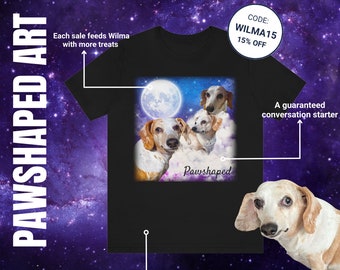 Dog PERSONALIZED SPACE Portrait T-Shirt for PET Mom Kid Dad - Unique Pet Day Gift for Boyfriend/Husband - Pet Space Majestic Present