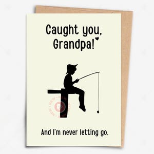 Tarjeta divertida de pesca para abuelo - Regalo para abuelo de sus nietos - Tarjeta de abuelo de su nieto - Tarjeta de felicitación digital para abuelo - Tarjeta divertida de pesca