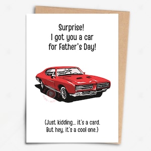 Lustige Vatertagskarte für Vati | Printable Auto Scherzkarte für Ihn | Oldtimer Vatertagsgeschenk | Sofortiger Download digitale Karte