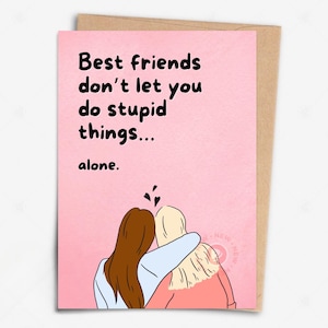 Carte meilleurs amis, carte bestie hilarante, carte d'amitié drôle, carte de meilleur ami pleine d'esprit, carte de meilleurs amis drôle, carte sarcastique drôle