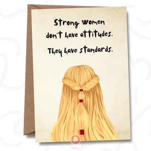 Funny Printable Card for Strong Women | Empowerment gift | Girl Power, Sass & Self-Love Card |  Empowerment Card for Her | Funny Feminist