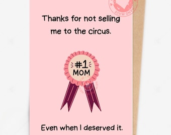 Funny Mom Greeting Card Cute Card for Mom Funny Mother&#39;s Day Card Themed Card for Mom Digital Card Mom Gift Card Printable Mothers Day Card