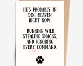 Dog Loss Sympathy Card, Pet Loss Card, Dog Memorial Card, Pet Sympathy Card, Dog Bereavement Card, Dog Heaven Card, Pet Memorial Card