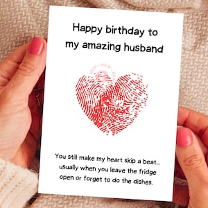Biglietto di auguri di compleanno per il marito - Biglietto di auguri di compleanno divertente per il marito - Biglietto di auguri sarcastico - Umorismo divertente sul matrimonio - Stampabile romantico divertente - Digitale