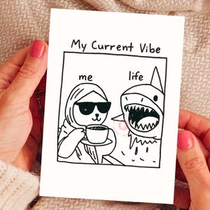 Biglietto digitale divertente - Biglietto digitale divertente "My Current Vibe" - Biglietto sarcastico - Regalo stampabile divertente - Biglietto meme stampabile - Biglietto umoristico