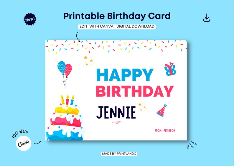 Printable Birthday Card Birthday Card Printable Digital Birthday Printable Birthday Card Birthday Card Printable Digital Birthday