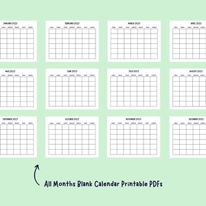 Monthly Blank Calendar Simple Calendar Free Printable - Etsy