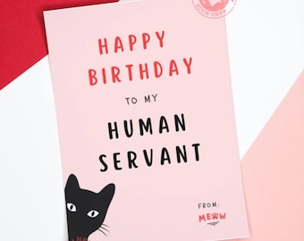 Funny Cat Birthday Card for Cat Lovers Cute Birthday from Cat Happy Cat Mom&#39;s Day Card Hilarious Cat Greeting Black Cat Birthday Card