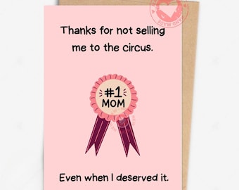 Printable Funny Mom Card, Sarcastic Mother’s Day Card, Cute Humor Card for Mom, Funny Mom Card, Sarcastic Card for Mom, Digital Card