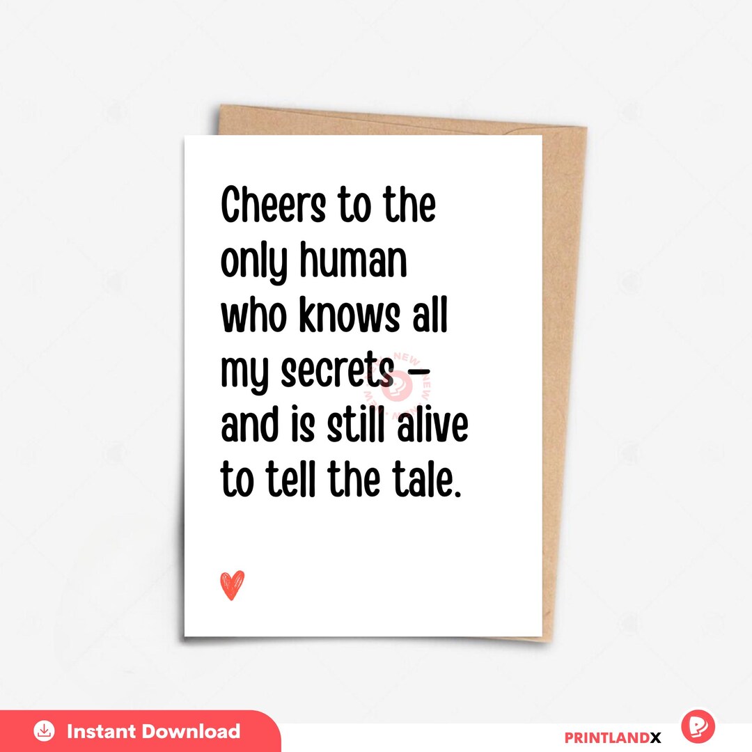 Funny Best Friend Card | Best Friend Card Printable | Bestie Birthday ...