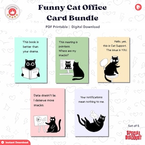 Lot de cartes de visite drôles de chat | Carte drôle de collègue de Zazzle.be Liste d'envies Vous avez des idées ? Cartes de travail amusantes |  Cartes amusantes pour le bureau | Cadeau pour amoureux des chats | Bureau drôle imprimable | Lot