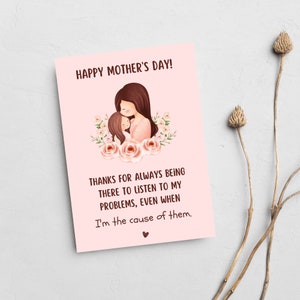 Funny Mother&#39;s Day Card: Humorous Printable Greeting (Digital Download)