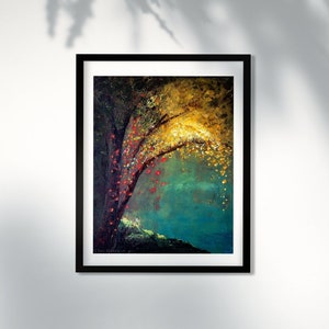 Fine Art Giclée Print - Autumn Light - Original painting by Sev Waënelin, printed art, wall art, home decor, autumn landscape, oil painting