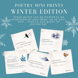 Mini impresiones de poesía, impresión de poesía CUADRADA, 3x3 in, impresión de citas, arte de poesía, arte impreso, arte mural, impresión inspirada en el invierno, impresión inspiradora