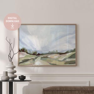 Harvest Sunshine Art Print, Blue Sky Tasmanian Landscape, Australian Art, Instant Download, Printable, Digital File