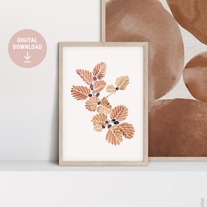 Fagus Abstract Digital Art Print, Australian Native Abstract, Tasmania Plant Botanical Print, Instant Download, Printable, Digital File