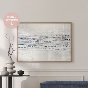 Dancing Waves Blue Digital Art Print, Dot Painting, Australian Art, Aboriginal Inspired Art, Instant Download, Printable Art, Digital File