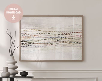 Dancing Waves Colour Digital Art Print, Dot Painting, Australian Art, Aboriginal Inspired Art, Instant Download, Printable Art, Digital File