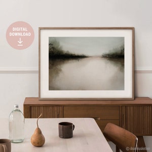 South Esk at Dusk Landscape Art Print, Tasmanian Winter Farm Landscape, Australian Abstract, Instant Download, Printable, Digital File