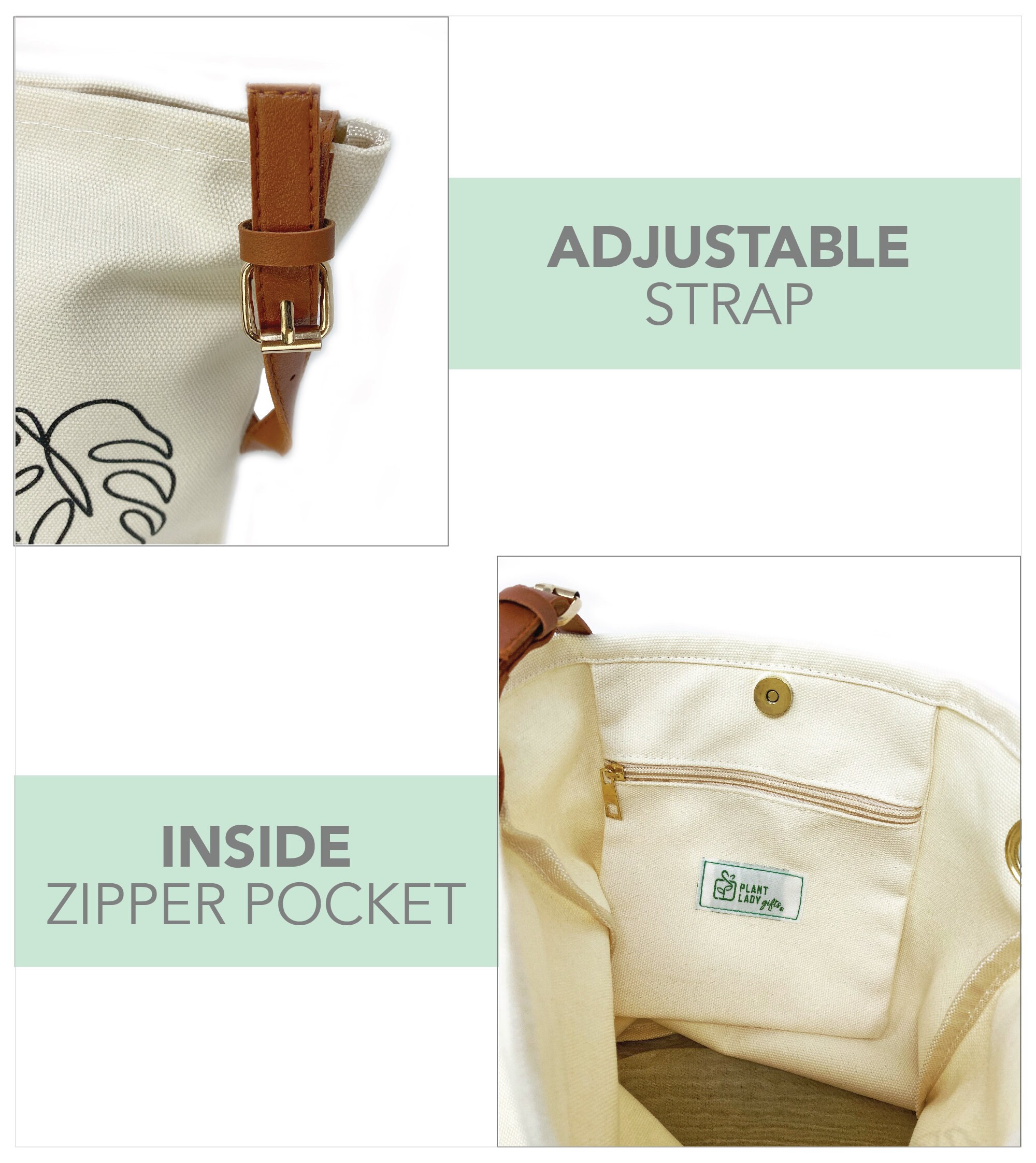 Monstera Canvas Crossbody Tote Bag & Zipper Pouch Shoulder Etsy