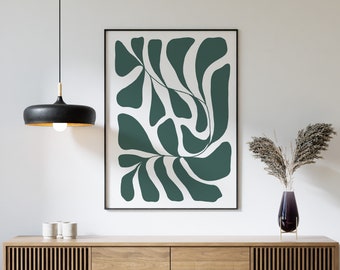 Affiche : Plante abstraite, verte