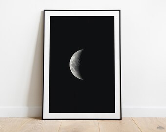 Póster: Luna | vertical en blanco y negro