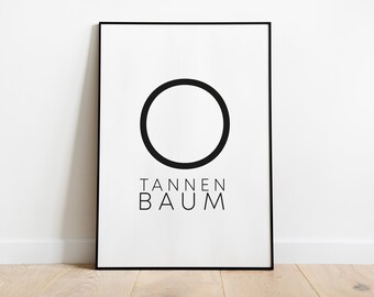 Póster: O árbol de Navidad, blanco y negro