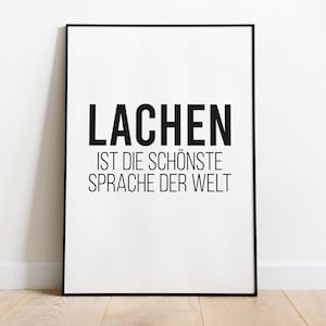 Poster: Laughter is the most beautiful language in the world, Perfect for living room, Gift for friends and family