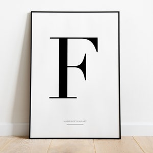 Poster: letter F, black