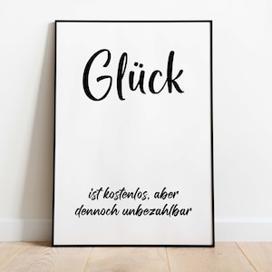 Poster: Happiness is free, but still priceless | Perfect for living room | Gift for friends and family