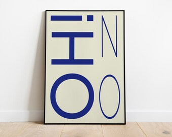 Póster: Minimalista “¡Oh! no” en azul
