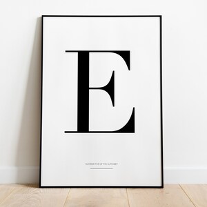 Poster: Buchstabe E, sw