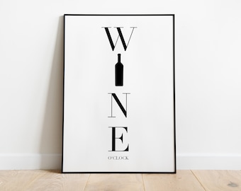 Poster: Wine o'clock, sw
