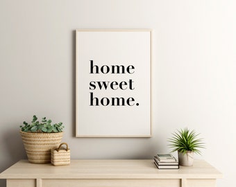 Poster: home sweet home, black
