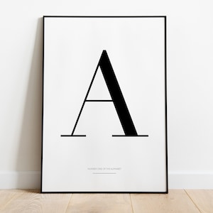 Poster: Letter A, bw