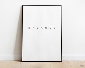Affiche : Équilibre, noir et blanc