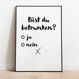 Poster: Are you drunk? | Typography saying alcohol party celebration fun question quiz gift idea