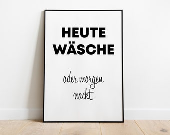 Afiche: Lavandería hoy o desnudo mañana, sw