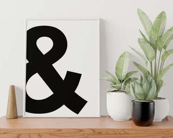 Poster: & bord, zwart-wit