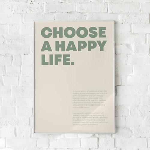 Affiche : Choisissez une vie heureuse