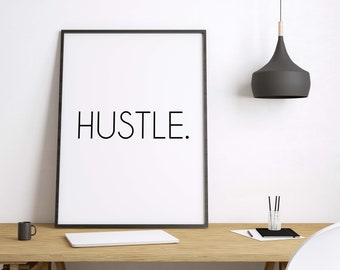 Poster: drukte | Perfect voor mensen die graag werken. Goed voor motivatie, zwart-wit