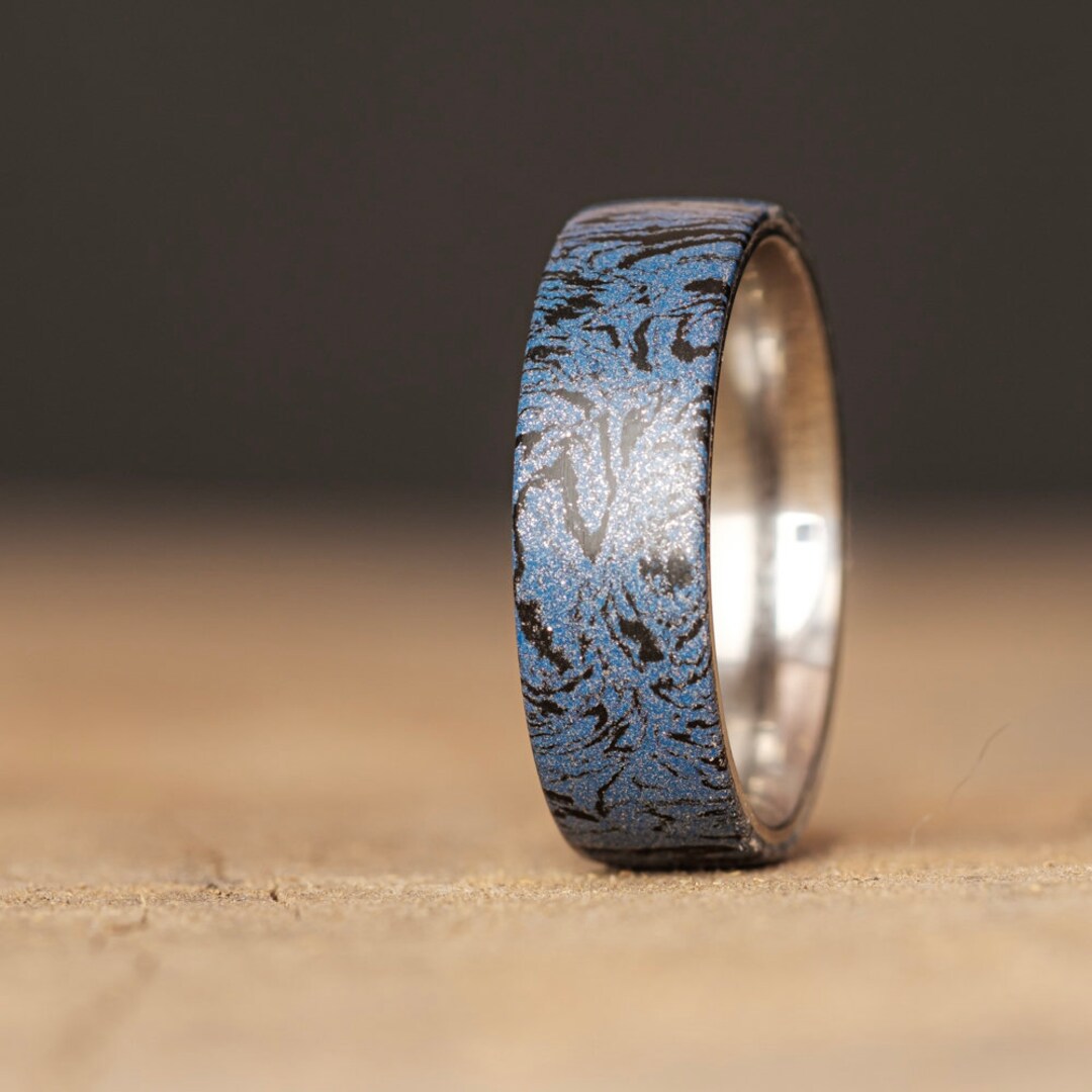 Elven Silver & Shadowsteel Mythic Metal Ring - Etsy