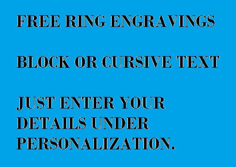 a blue background with the words free ring engravings block or cursive text