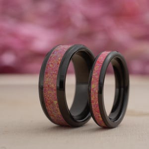 Pink Opal Ring For Weddings - Men / Women Wedding Ring,  Engagement Ring, Anniversary Gift, Cancer Awareness, Valentines Gift